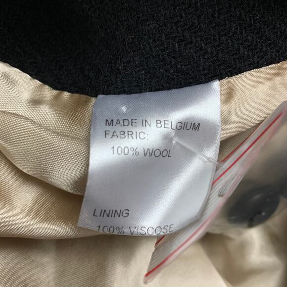 Size 16 Size 38 Black Metallic Textured Wool Boxy Frame Blazer - Picture 5 of 8